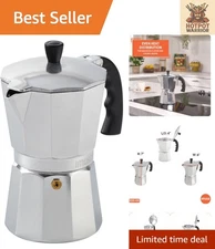 Lightweight & Compact 6-Cup Aluminum Stovetop Espresso Machine - Easy Serving