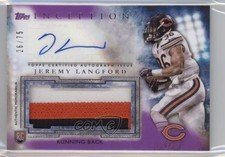 2015 Topps Inception Purple 26/75 Jeremy Langford #AJP-JL Jumbo Patch Auto p7i