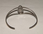 Vtg Navajo TEME STERLING SILVER CUFF BRACELET Turquoise-MOP-Onyx-Carnelian Inlay — photo 3