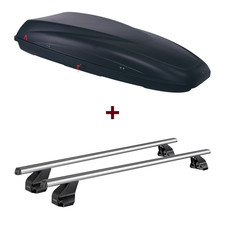 Dachbox G3 Krono 480 + Dachträger Menabo Omega Alu für Audi Q3 Sportback Typ F3N