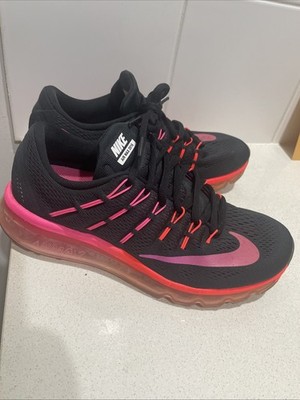 Nike Air Max Sz 8 Black Pink Magenta Womens Running Shoes 806772-006 2016 VGC