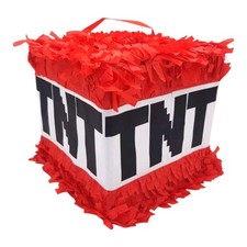 Pinata inspired Mincraft TNT birthday pinata 15cm x 15cm cube
