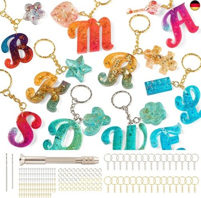 Mocoosy 182pcs Silikon Alphabet Harz Formen Set, Buchstaben Silikonform zum