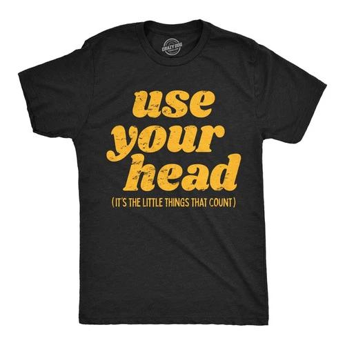 Mens Funny T Shirts Use Your Head Sarcastic Graphic Novelty Tee for Men - product listing photo