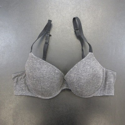 Auden Women's Bra 38B Heather Gray Padded Underwire Cotton Blend