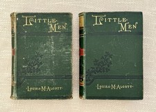 1890 Antique Books Little Men Louisa May Alcott Roberts Brothers Lot of 2