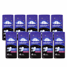 Image of Always Maxi Profresh Night Sanitary Towels, 100 Towels (10 x 10 Packs)