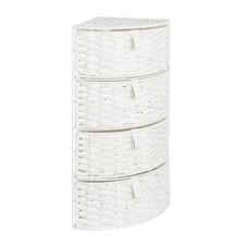 4 Drawer Bathroom Corner Storage Unit White Woven Habitat Space Savin