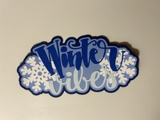 Winter Vibes Scrapbook Title Handmade Paper Pierced Die Cut