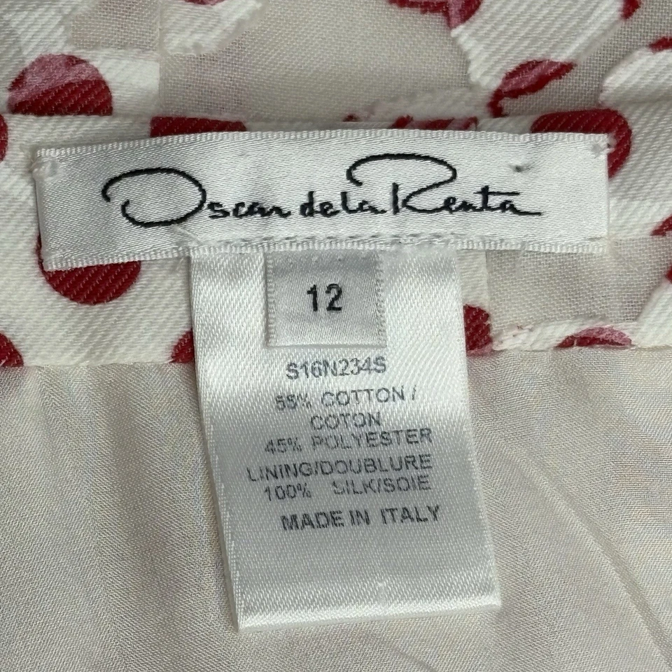 Saia reta Oscar De La Renta bolinhas vermelha e branca tamanho 12 - Imagem 4 de 4