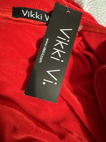 Vikki Vi Jersey Red 3/4 Sleeve Kimono Jacket Women’s Size 1X NWT - Picture 4 of 20