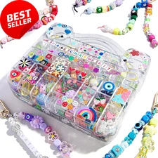 Ultimate DIY Bag Charm Kit Keychain Beads Craft Gift Set for All Ages