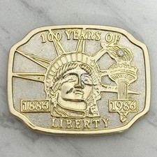 Vintage 100 Years of Liberty 1886-1986 Statue of Liberty Belt Buckle Centennial