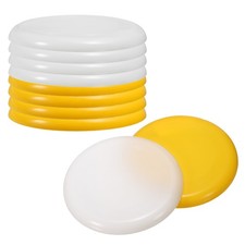 10Pcs, 9 Inch Flying Disc Plastic Sports Playing Disk White/Yellow