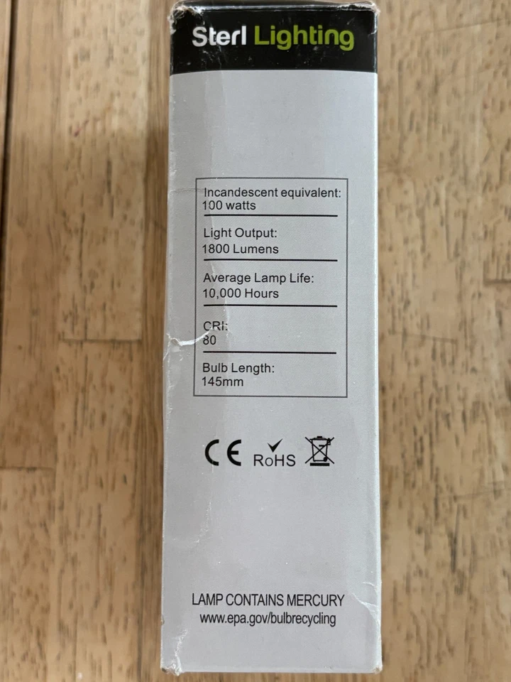 Sterl Lighting -6500K 27W 120V Compact Fluorescent Bulb F27FML/865 GX10q-4 4-Pin - Image 4 of 4