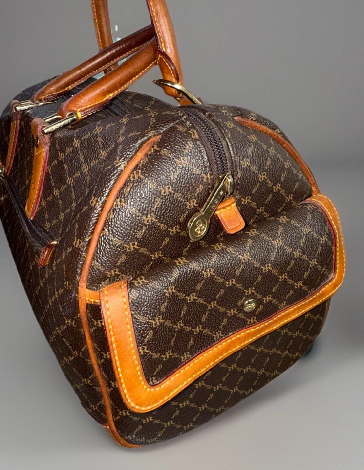 Rioni Moda Italia Monograma Asa Superior Cuero Marrón Puse con 2 Bolsillos a Presión Foto 4 de 4