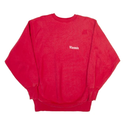 CHAMPION REVERSE WEAVE Sweatshirt Wisconsin Pour Hommes Rouge USA XL - Photo 1/4