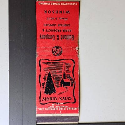 Guittard & Company Windsor Vintage Merry Xmas Paper Products Matchbook