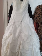 David  s Bridal Strapless White Wedding Dress Size 8