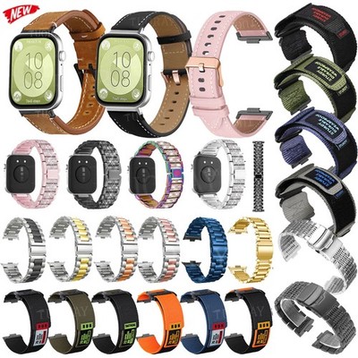 Für Huawei Watch Fit 3 4 4 Pro Leder Nylon Metall Armband Smart Watch Ersatzband