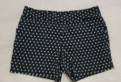 INC International Concepts Chino Shorts 12 Polka Dot Black/White