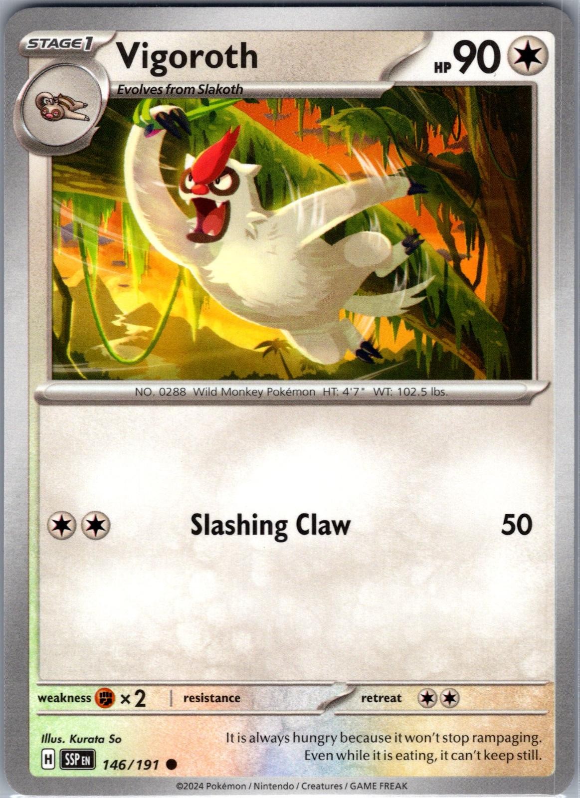 Vigoroth 146/191 Common Surging Sparks Pokemon Near Mint
