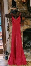 Faviana New York Y2K Long Red Dress Strappy Bodycon Sz 5/6 Shiny Prom Dress
