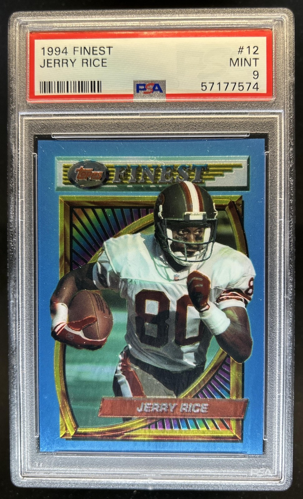 1994 Topps Finest Jerry Rice #12 49ers PSA 9