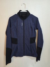 Reebok Womens Athletic Full Zip Navy Blue Jacket Size XS