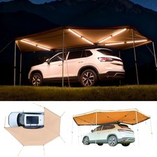 270 Degree Awning with Bulit-in LED Lights, 133 sq.ft Driver Side Vehicle Awning
