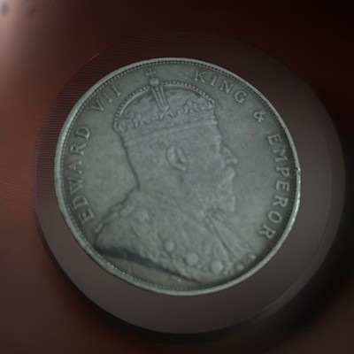 1907 Straits Settlement British Malaysia .900 Silver One Dollar Edward VII King