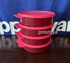 Tupperware Big Wonders Cereal Food Bowl Container 2-cup / 500ml Set 4 Pink New