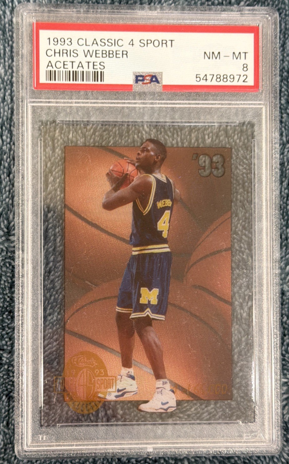 1993 Classic Four Sport Chris Webber Acetates PSA 8