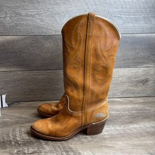 Vintage Dingo Women Western Boot Brown Leather Embroidery Mid-Calf 7W