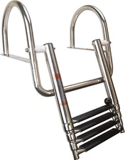 4 Step Telescoping Folding Ladder Boat Stainless Steel  Yacht Dock Swim Marine