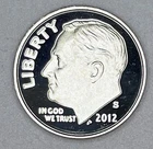 2012-S Proof Silver Roosevelt Dime 90% .900 San Francisco Mint Better Date