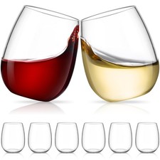 Tritan Plastic Wine Glasses 16 Oz BPA Free - 6 Pack Shatterproof Reusable