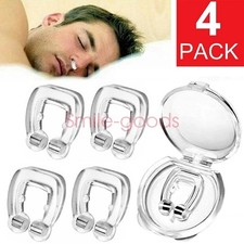 4x Silicone Magnetic Anti Snore Stop Snoring Nose Clip Sleeping Aid Apnea Guard