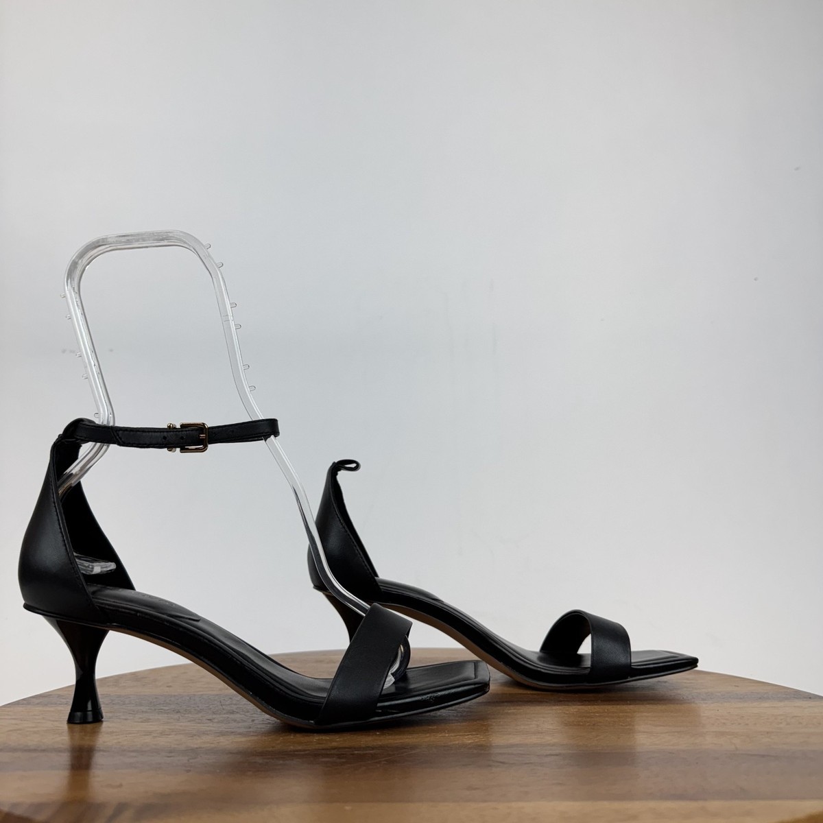 Vince Camuto Women Black Leather Sandals Vince Camuto Clarissa Black Leather Block Heel Sandals | eBay main image 2