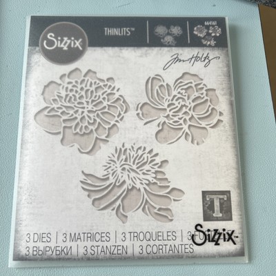Sizzix Thinlits Die Set 664161 CUTOUT BLOSSOMS by Tim Holtz  3 Pack  used once 