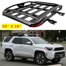 Roof Rack Luggage Cargo Basket+Cross Bars W/LED Light For Toyota 4Runner 2010-24