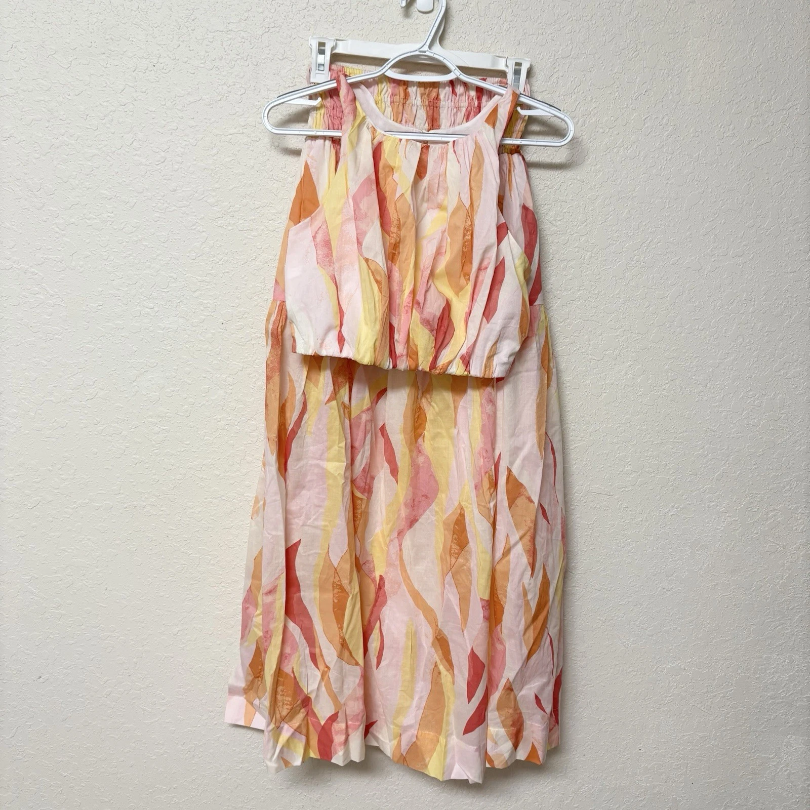 Elan Coral Midi Skirt Set Women's Size S Boho Beachy Stretch