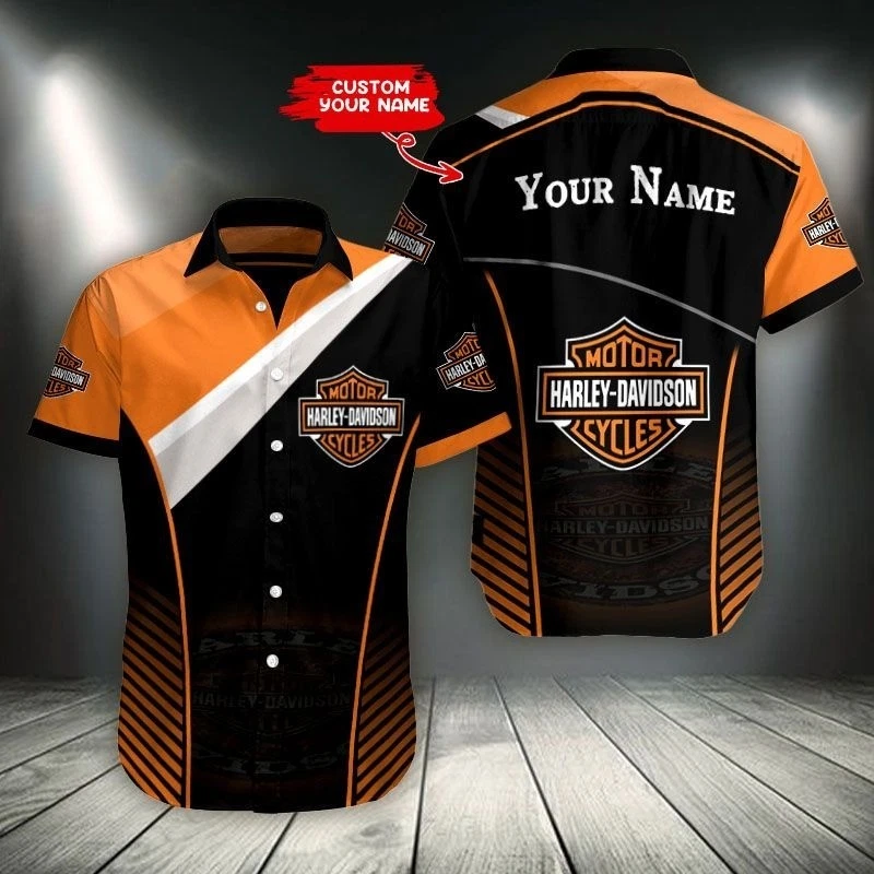 Personalized Harley Motor Davidsonn Racing Casual Shirt Button Down Unisex Adult
