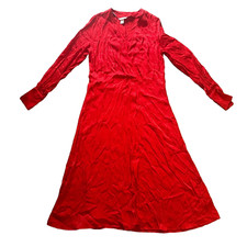 H&M Red animal print long sleeved dress, wrap style shimmer Size 8