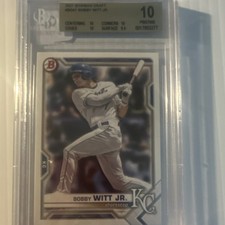 Topps 2021 Bowman Draft Chrome BD-47 Bobby Witt Jr. Royals BGS 10