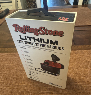 Rolling Stones Lithium True Wireless Pro Earbuds w/wrist strap & Smart Case NEW