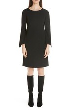 LAFAYETTE 148 Black Bell Sleeve Punto Milano Shift Cocktail LBD Dress S = 4/6