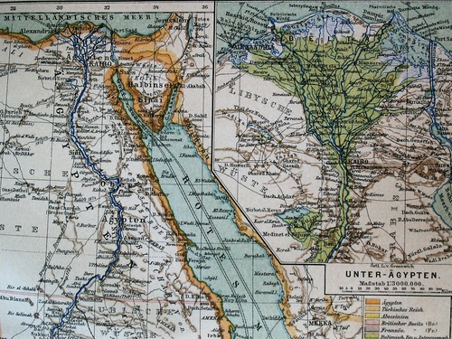 1931 Antica MAPPA STORIA EGITTO AFRICA EGITTO Geografia Arte Litografia STAMPA - Foto 3 di 5