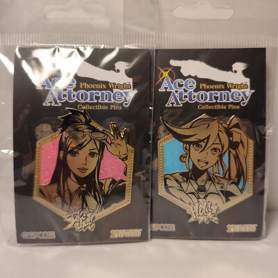 Phoenix Wright Ace Attorney Athena Cykes & Ema Skye Enamel Pins Bundle Of 2