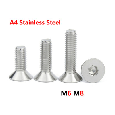 M6 M8 Metric Socket Countersunk Screws A4 Stainless Bolt CSK Allen Key